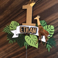 Jungle Safari cake topper, safari 1st birthday, safari gold cake topper, wild one cake topper, jungle theme topper, safari birthday decor