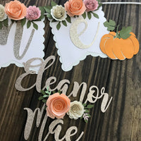 Name cake topper, Floral cake topper, flowers cake topper, floral party, birthday cake topper, 1st birthday floral cake topper-1