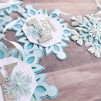 Winter Onederland banner, snowflake banner, winter birthday decor, onederland banner, 1st birthday banner-2
