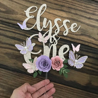 Butterfly theme cake topper, butterfly floral package, 1st birthday butterfly theme, butterfly cake topper, butterfly decor