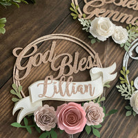 Birthday cake topper, Floral cake topper, bride to be cake topper, floral party, god bless cake topper, 1st birthday floral cake topper