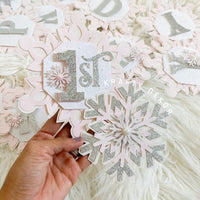 Winter Onederland banner, snowflake banner, winter birthday decor, onederland banner, 1st birthday banner-2