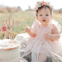 Name cake topper, Floral cake topper, flowers cake topper, floral party, birthday cake topper, 1st birthday floral cake topper-1