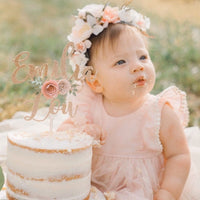 Name cake topper, Floral cake topper, flowers cake topper, floral party, birthday cake topper, 1st birthday floral cake topper-1