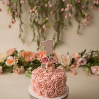 1st birthday cake topper, One year old cake topper, Floral cake topper, number 1 cake topper, one cake topper, cake smash floral cake topper