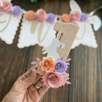 Bunny one high chair banner, Bunny floral banner, 1st birthday Bunny theme, Some bunny is one
