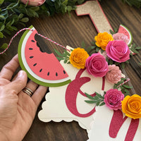 One in a melon high chair banner, Watermelon High Chair Banner, one in a melon party, Watermelon Party Decorations-2