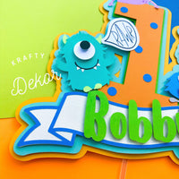 Monsters theme cake topper, monsters party, monster cake topper