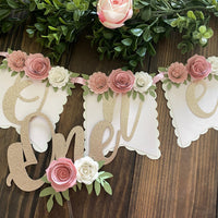 Floral high chair banner, floral party package, floral banner, boho high chair banner, high chair banner, floral party decor, floral 1st bir