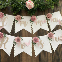 Christening cake topper, Baptism cake topper, god bless cake topper, floral party, god bless banner, first communion banner