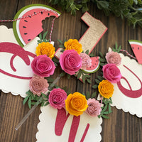 One in a melon high chair banner, Watermelon High Chair Banner, one in a melon party, Watermelon Party Decorations-2