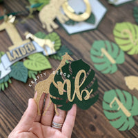 Safari cake topper, jungle safari 1st birthday, safari gold cake topper, wild one cake topper, jungle theme topper, safari birthday décor-1