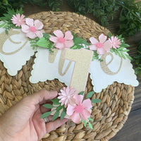 One high chair banner, tropical high chair banner, tropical theme birthday decor, smash cake banner, smash cake photo prop, luau first birth