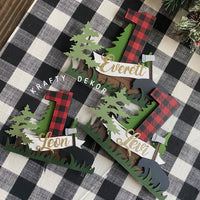 Lumberjack cake topper, black bear topper, buffalo plaid cake topper, lumberjack topper