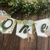Jungle Safari Happy birthday banner, safari 1st birthday, Wild One banner, safari birthday decorations