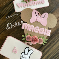 Door sign, banner, floral party decor, floral decor, party package