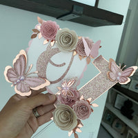 Butterfly theme banner, butterfly floral banner, 1st birthday butterfly theme, butterfly cake topper, butterfly decor-11