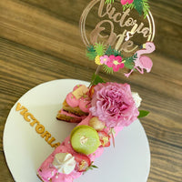 flamingo cake topper, Tropical party, tropical party cake topper,  luau themed decor, Hawaiian themed decor, pineapple party-1