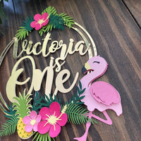 flamingo cake topper, Tropical party, tropical party cake topper,  luau themed decor, Hawaiian themed decor, pineapple party-1