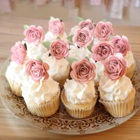 Floral cupcake topper,  Boho Cupcake Toppers, Rose Cupcake Toppers, Baby Shower Cupcake Toppers, First birthday toppers