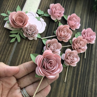 Floral cupcake topper,  Boho Cupcake Toppers, Rose Cupcake Toppers, Baby Shower Cupcake Toppers, First birthday toppers