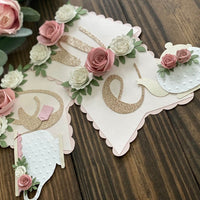 Tea party banner, Floral tea party high chair banner