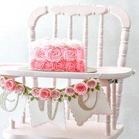 floral high chair banner, boho floral banner , floral party decor, floral banner, boho high chair banner, high chair banner,