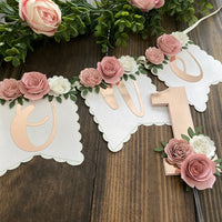 Floral high chair banner, 1st birthday floral party package, floral banner, one high chair banner, floral party decor, floral 1st birthday
