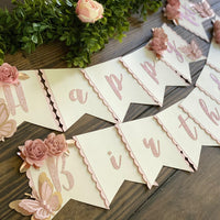 Butterfly theme party package, butterfly floral banner, 1st birthday butterfly theme, butterfly cake topper, butterfly decor