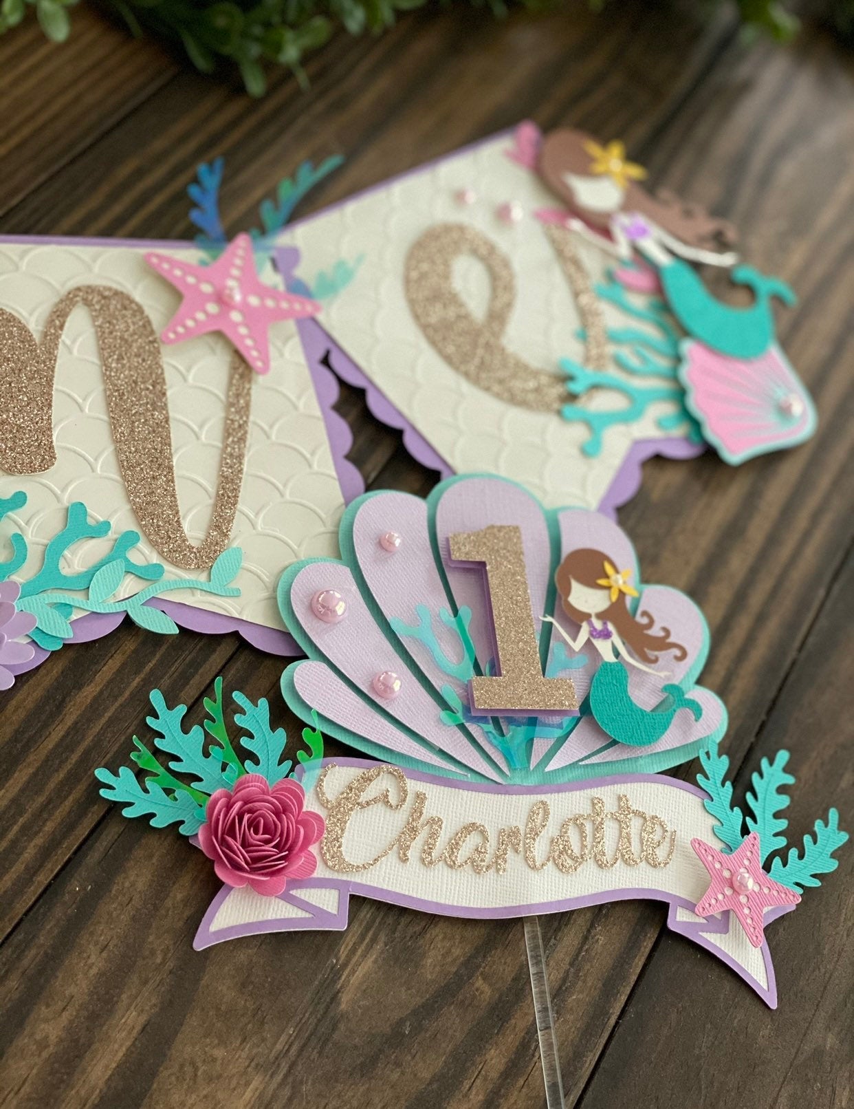 Mermaid 1st Birthday Highchair Banner – Swanky Party Box