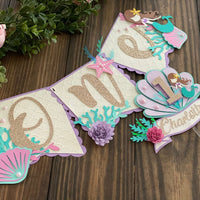 Mermaid 1st birthday banner, mermaid cake topper, mermaid one banner, under the sea banner, mermaid first birthday, Customize it