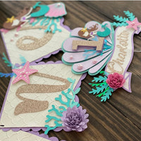 Mermaid 1st birthday banner, mermaid cake topper, mermaid one banner, under the sea banner, mermaid first birthday, Customize it