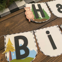 One Happy Camper high chair banner, little camper banner, camping theme birthday, one happy camper banner