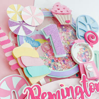 Candyland First Birthday, Candyland shaker cake topper, candy land cake topper, candy land party, candy land birthday, candy theme party