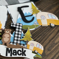 One Happy Camper high chair banner, little camper banner, camping theme birthday, one happy camper banner