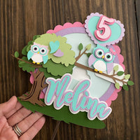 Owl cake topper