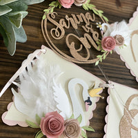 Swan high chair banner