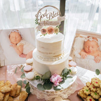 Birthday cake topper, Floral cake topper, bride to be cake topper, floral party, god bless cake topper, 1st birthday floral cake topper