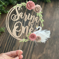 Swan high chair banner