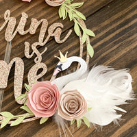 Swan high chair banner