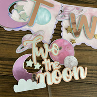 Two the Moon Cake Topper, Space cake topper