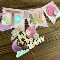 Two the Moon Cake Topper, Space cake topper