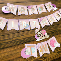 Two the Moon Cake Topper, Space cake topper