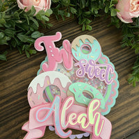 Donut cake topper, Two sweet Birthday, TWO sweet banner, two sweet cake topper, candy land party,donut party, DONUT grow up, candy theme