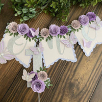 Butterfly theme banner, butterfly floral banner, 1st birthday butterfly theme, butterfly cake topper, butterfly decor-10
