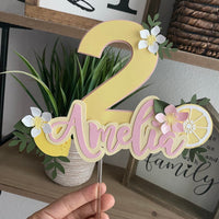 Lemon theme cake topper, lemonade party, lemonade 1st birthday, lemon party, lemonade cake smash cake,lemon decorations, 1st birthday