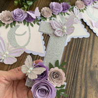 Butterfly theme banner, butterfly floral banner, 1st birthday butterfly theme, butterfly cake topper, butterfly decor-10