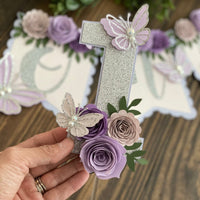Butterfly theme banner, butterfly floral banner, 1st birthday butterfly theme, butterfly cake topper, butterfly decor-10