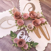 one cake topper, One Year Old Cake Topper, Floral Cake Topper, Glitter Cake Topper, Smash Cake , Girl Cake Topper,  cake smash cake topper-3