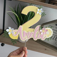 Lemon theme cake topper, lemonade party, lemonade 1st birthday, lemon party, lemonade cake smash cake,lemon decorations, 1st birthday